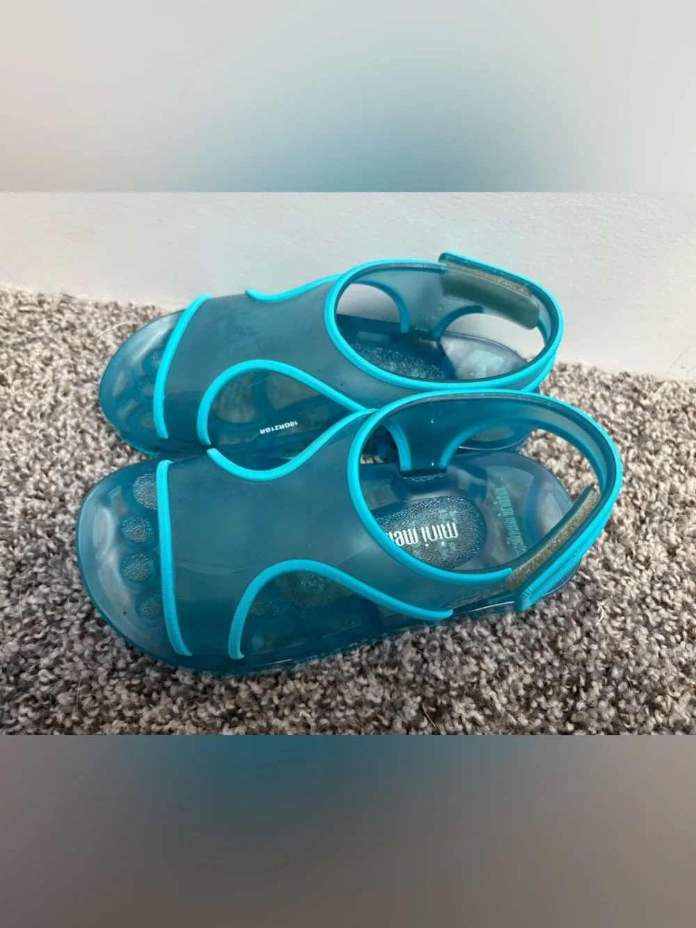 Mini Melissa Kids Teal Waterproof Sandals Size 11c